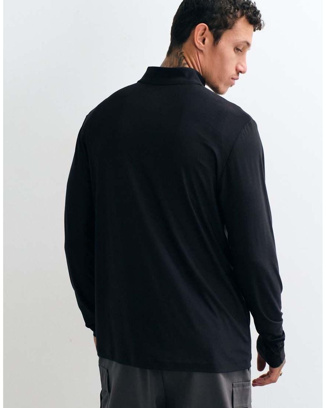Jack & Jones Blue Sports Quarter Zip Quick Dry Long Sleeve Training Top for men