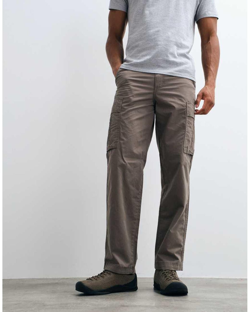 JJ Rebel Gray Straight Cargo Trousers for men