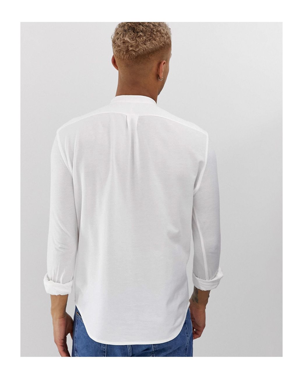 Polo ralph lauren grandad collar long sleeve shirt 2025