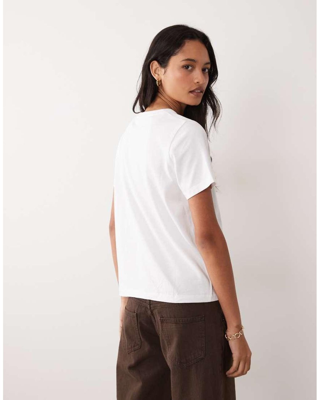 Gant White Regular Fit Graphic Logo T-shirt