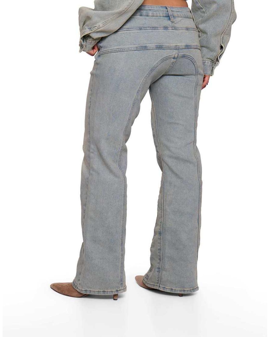 Missy Empire Gray Denim Flare