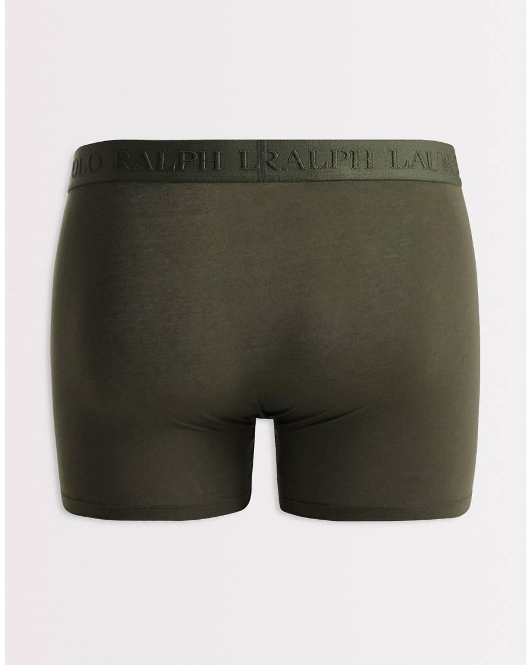 Polo Ralph Lauren Green 3 Pack Of Stretch Cotton Tonal Boxer Briefs for men