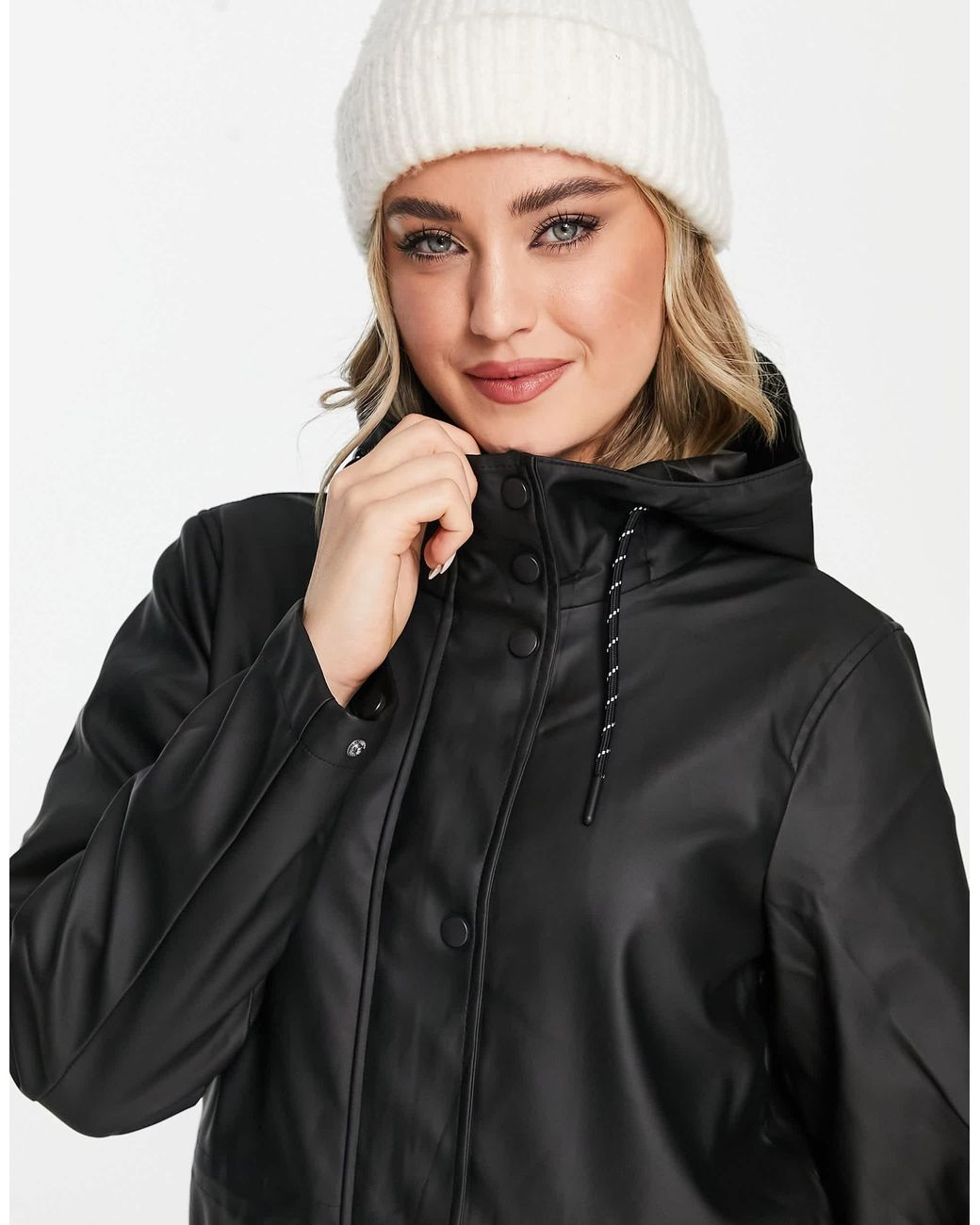 Vero Moda Black Hooded Rain Jacket