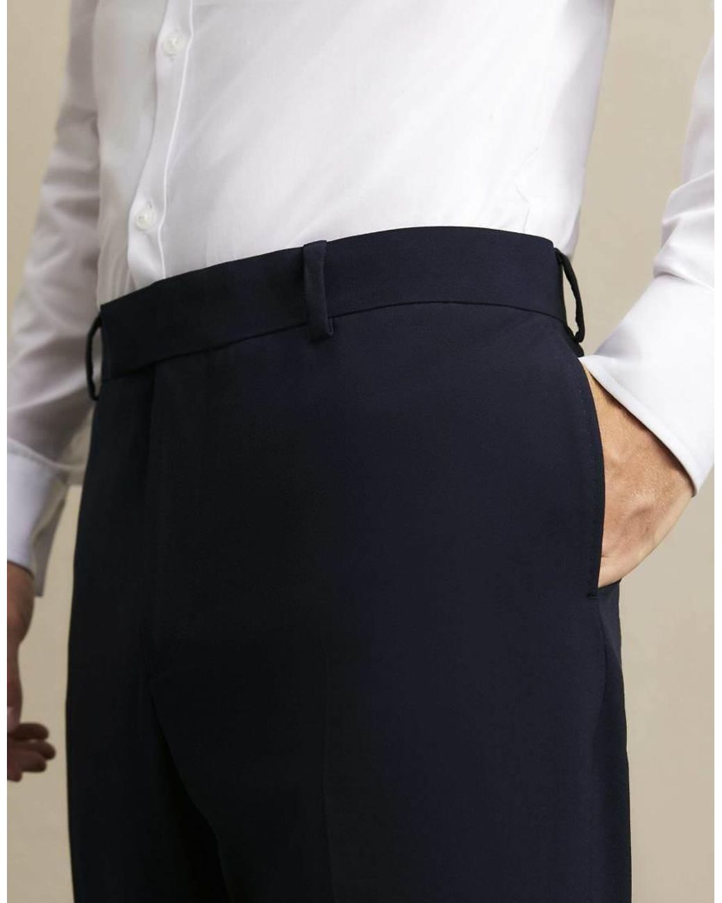 River Island Natural Slim Fit Tailored Suit Trousers for men