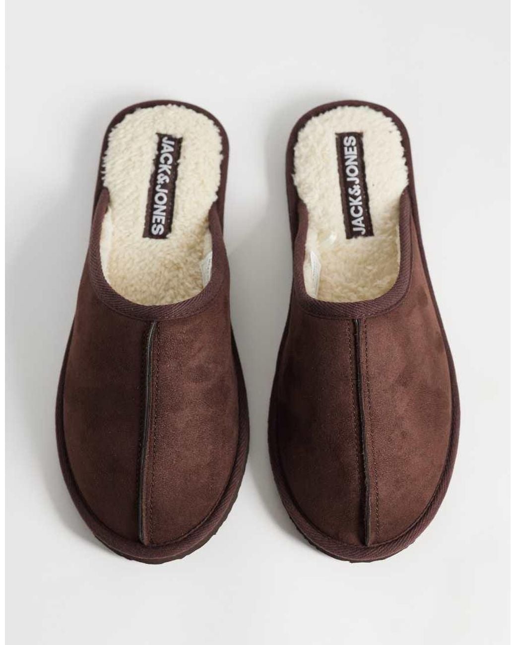 Jack & Jones Brown Faux Suede Slip On Slipper for men
