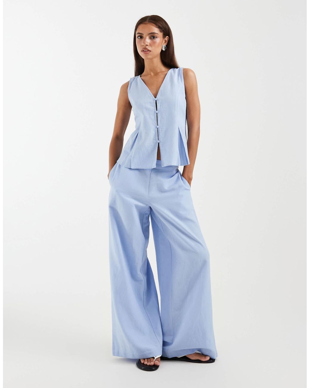 Pantalon d'ensemble ample et texturé - clair Aware en coloris Blue
