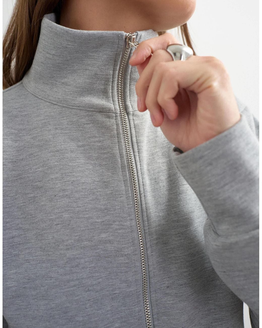 TOPSHOP Blue Structured Funnel Sweat Jacket