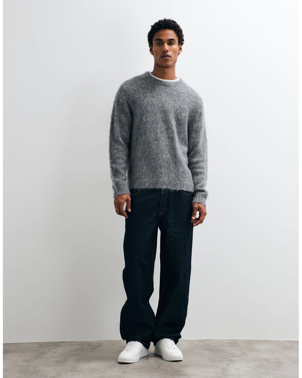 Pull oversize en maille mohair ASOS pour homme en coloris Gray