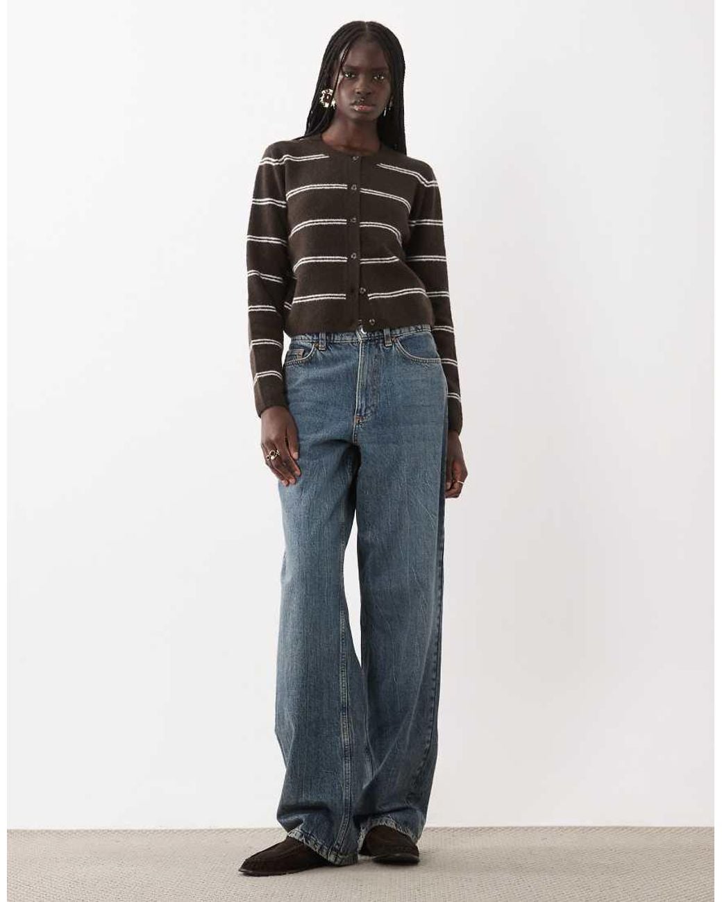 Jdy Brown Crew Neck Cardigan