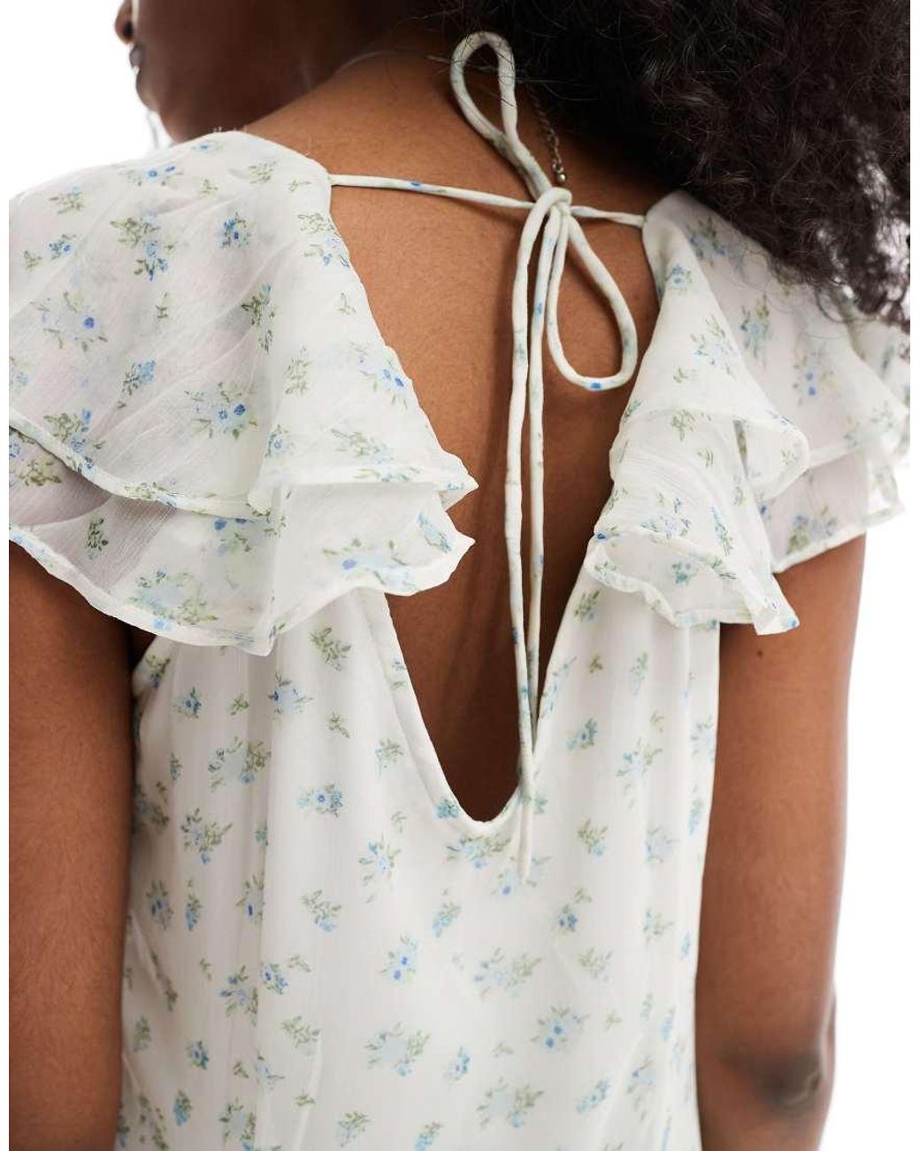 Vero Moda White Smilla Flutter Sleeve Ankle Dress