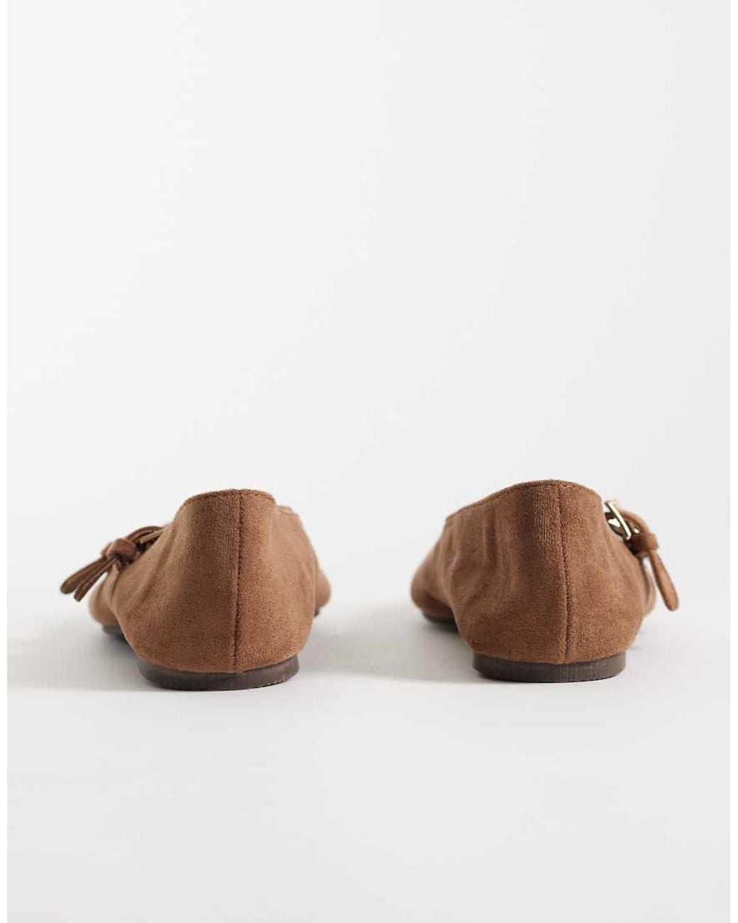New Look Brown Suedette Cross Strap Mary Jane