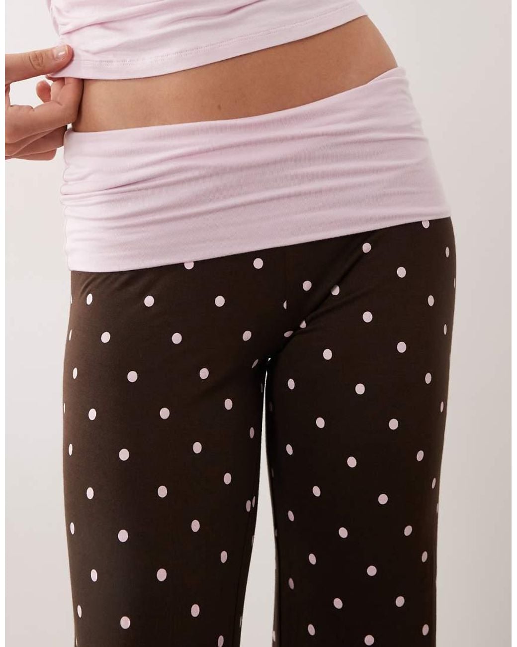 Cotton On Natural Pyjama Airy Soft T-shirt And Roll Over Trousers