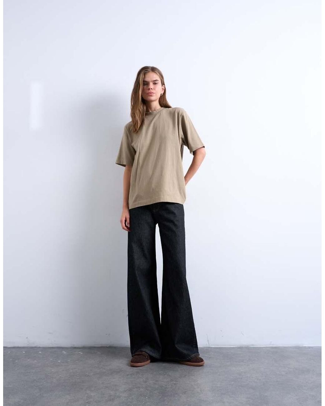 TOPSHOP Gray Premium Basic Short Sleeve Tee