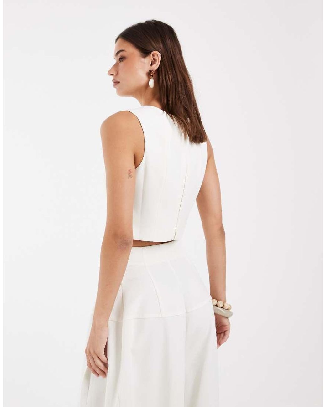 ASOS White Tailored Crop Top