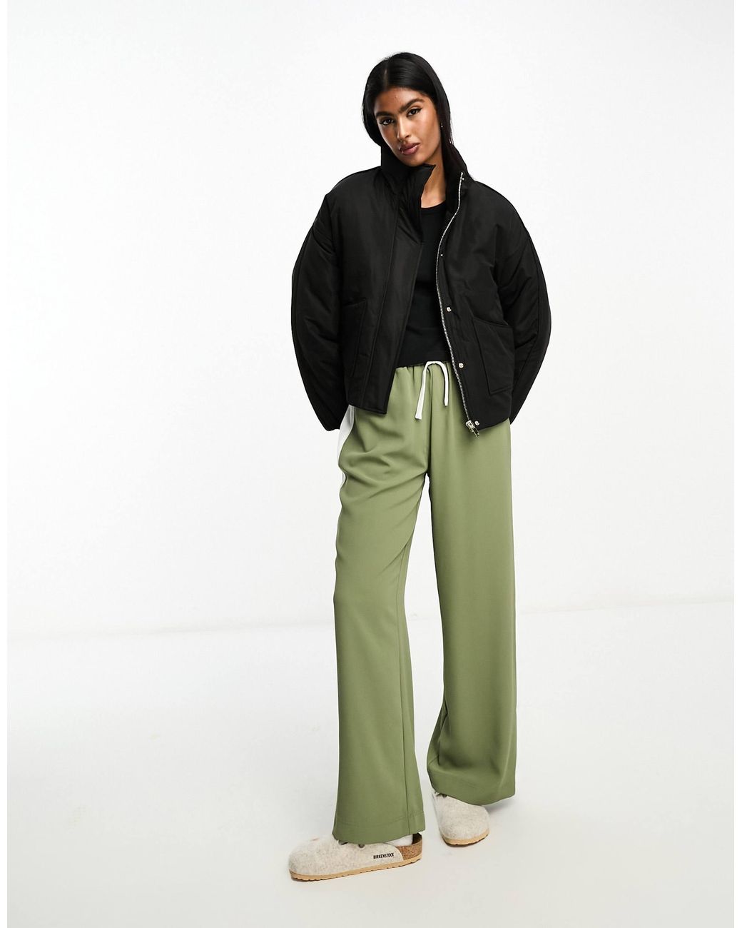 River Island Pu Puffer Jacket in Black Lyst