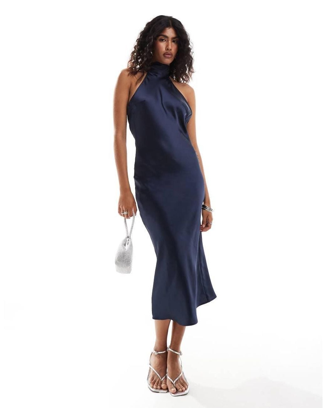 princess polly baby blue dress Buy Jolie Moi Blue Satin Halter Neck Midi Dress from Next USA