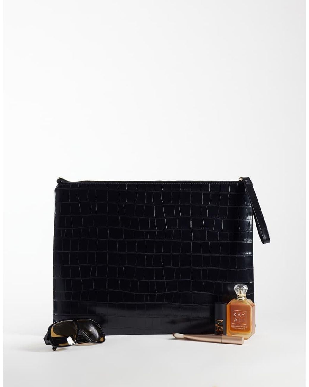 ASOS Black Flat Portfolio Clutch