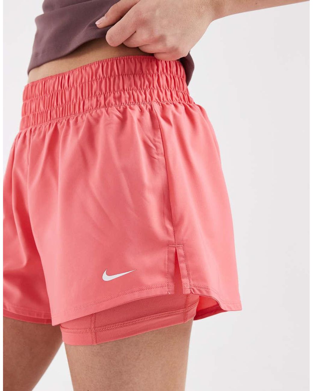 Nike Pink Nike One Training Dri-fit Mid Rise 3 Inch 2