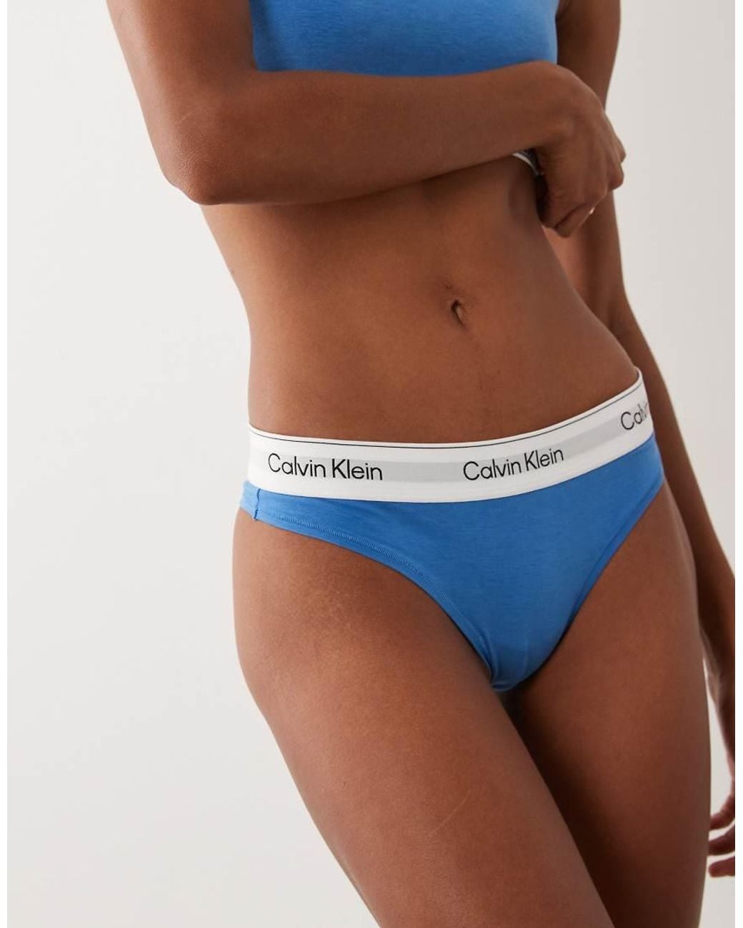 Calvin Klein Blue Icon Cotton Modal Thong