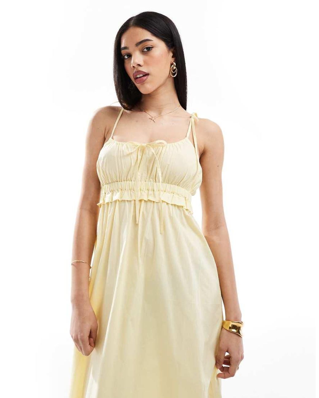 esmé studios White Esmee Exclusive Maxi Beach Dress With Tie Straps And Bow Detail