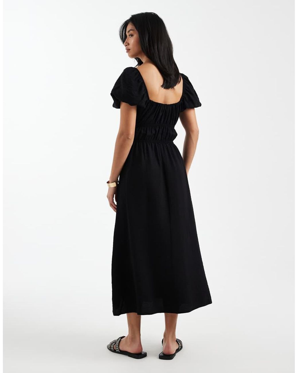 New Look Black Milk Maid Midi Dress