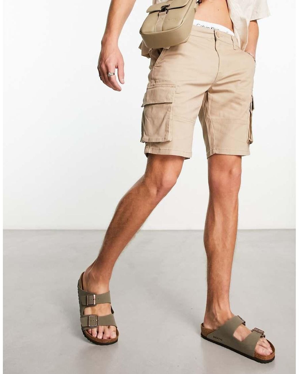 Only & Sons Brown Cargo Short for men
