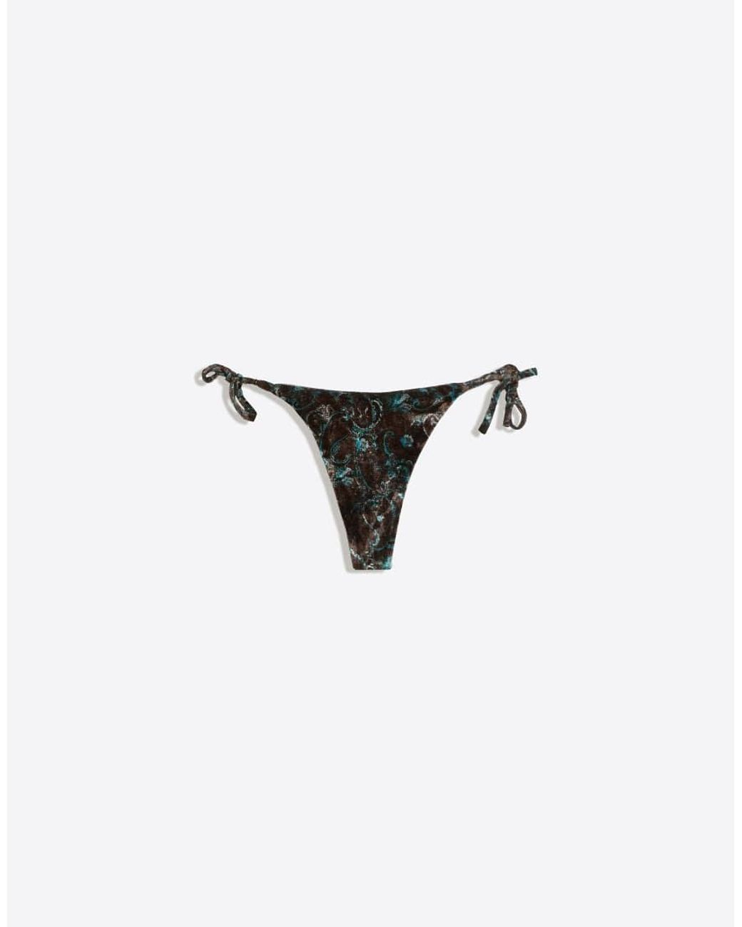Bershka Blue Mesh Thong Bikini Bottoms