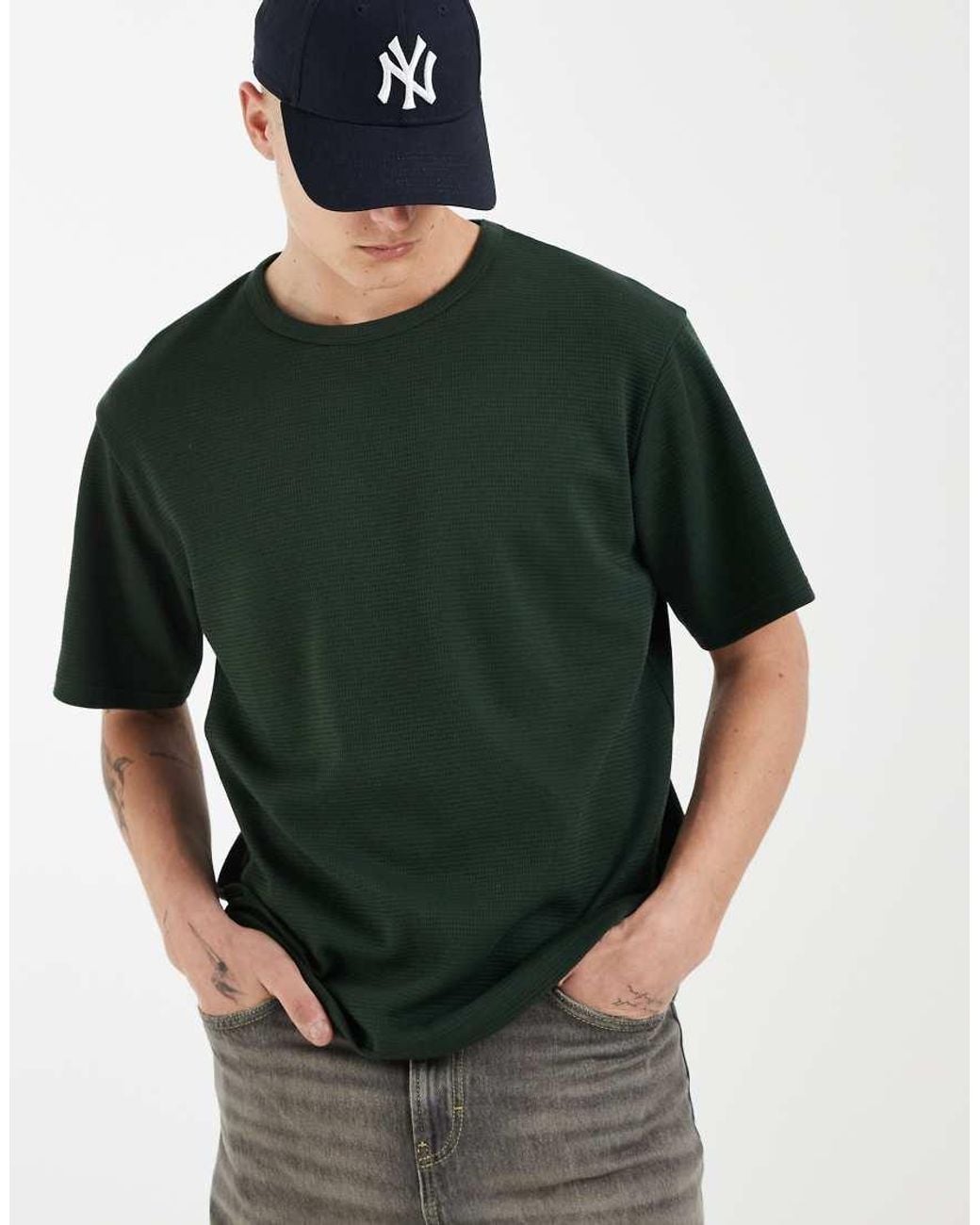 Redefined Rebel Green Boxy Oversized T-Shirt for men