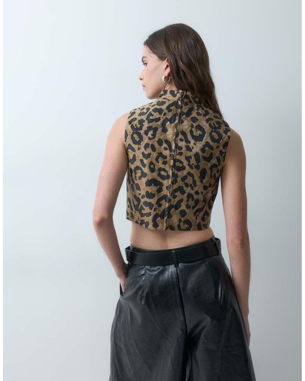 ASOS Brown Tailored Crop Top
