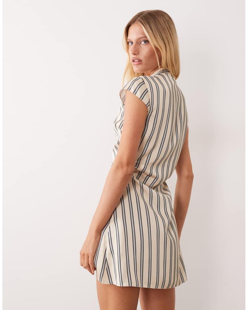 ASOS White Mandarin Collar Mini Dress