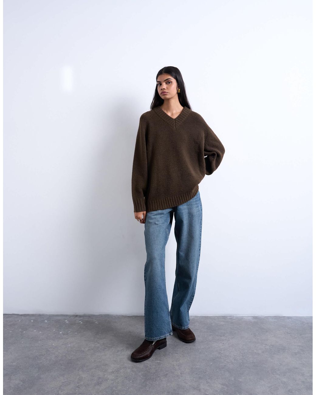 TOPSHOP Brown – schlichter strickpullover