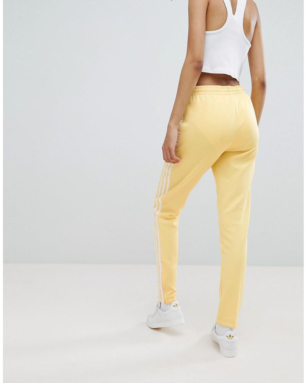 adidas Originals Originals Adicolor Three Stripe Track Pants In Yellow |  Lyst