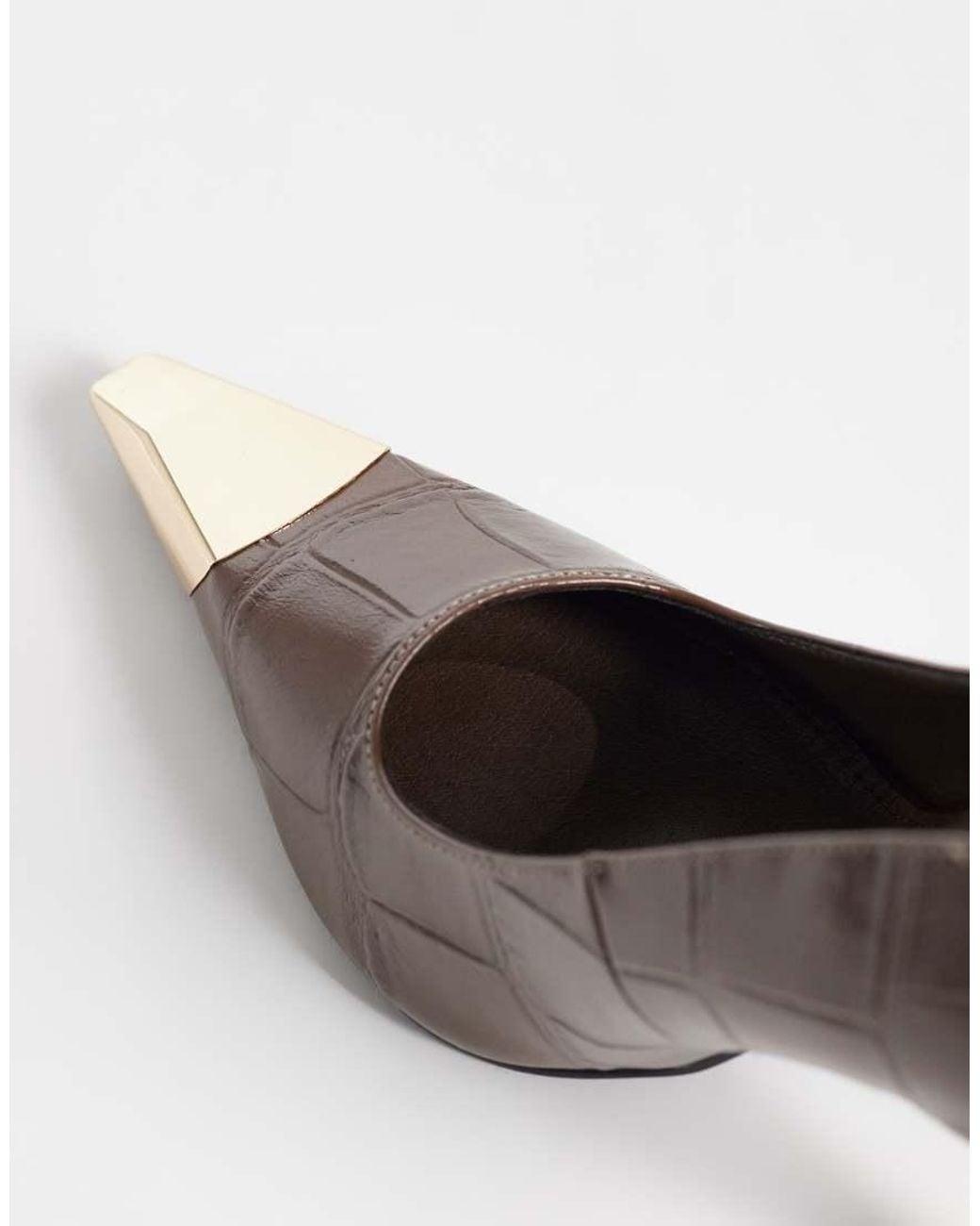 Public Desire Brown Rotate Heeled Pumps