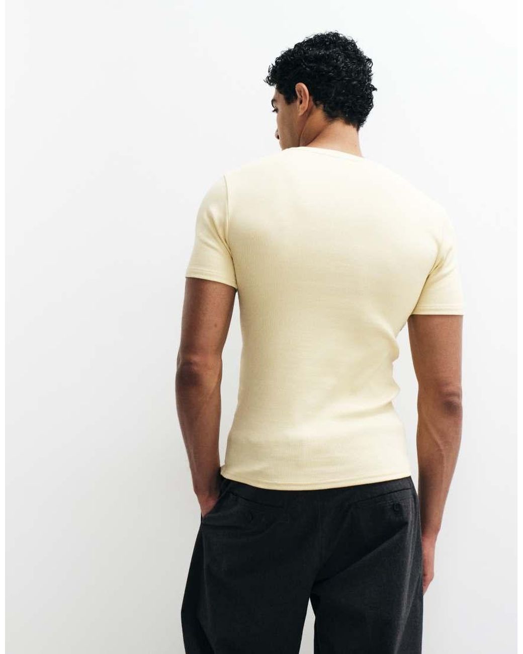 ASOS Natural Muscle Fit T-shirt for men