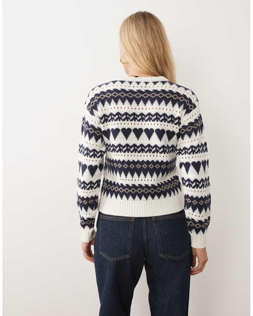 Wednesday's Girl Blue Wednesdays Girl Heart Abstract Printed Jumper