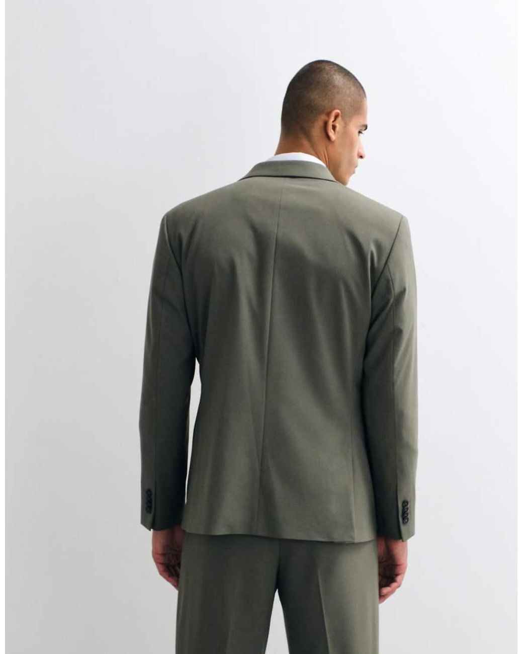 ASOS Green Regular Double Breasted Suit Blazer for men