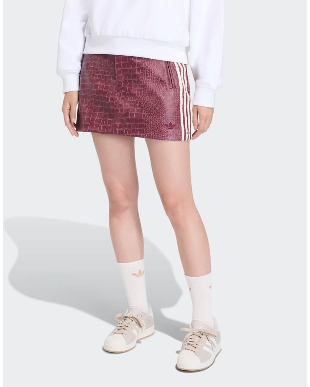 Adidas Originals Red Pleather Mini Skirt