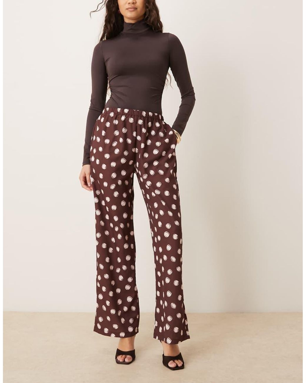 Sister Jane Brown Illume Stretch Waist Straight Leg Pants