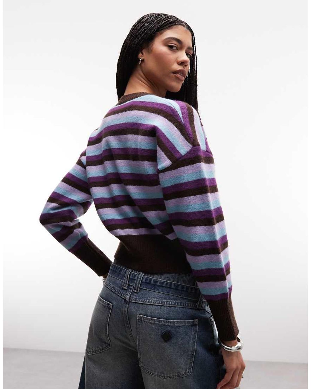 Daisy Street Blue Fitted Waist Cardigan