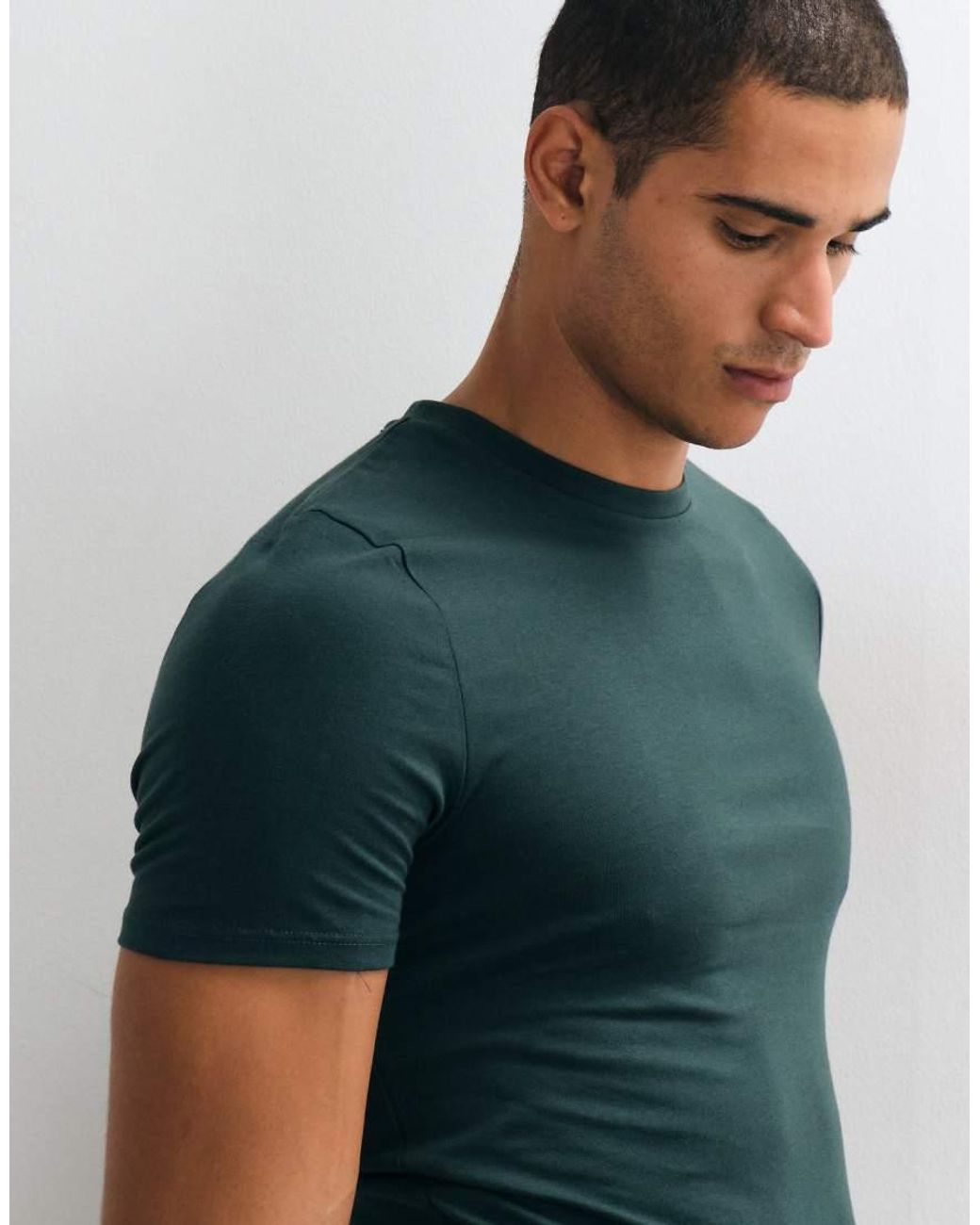 ASOS Green Essentials Muscle Fit T-shirt for men