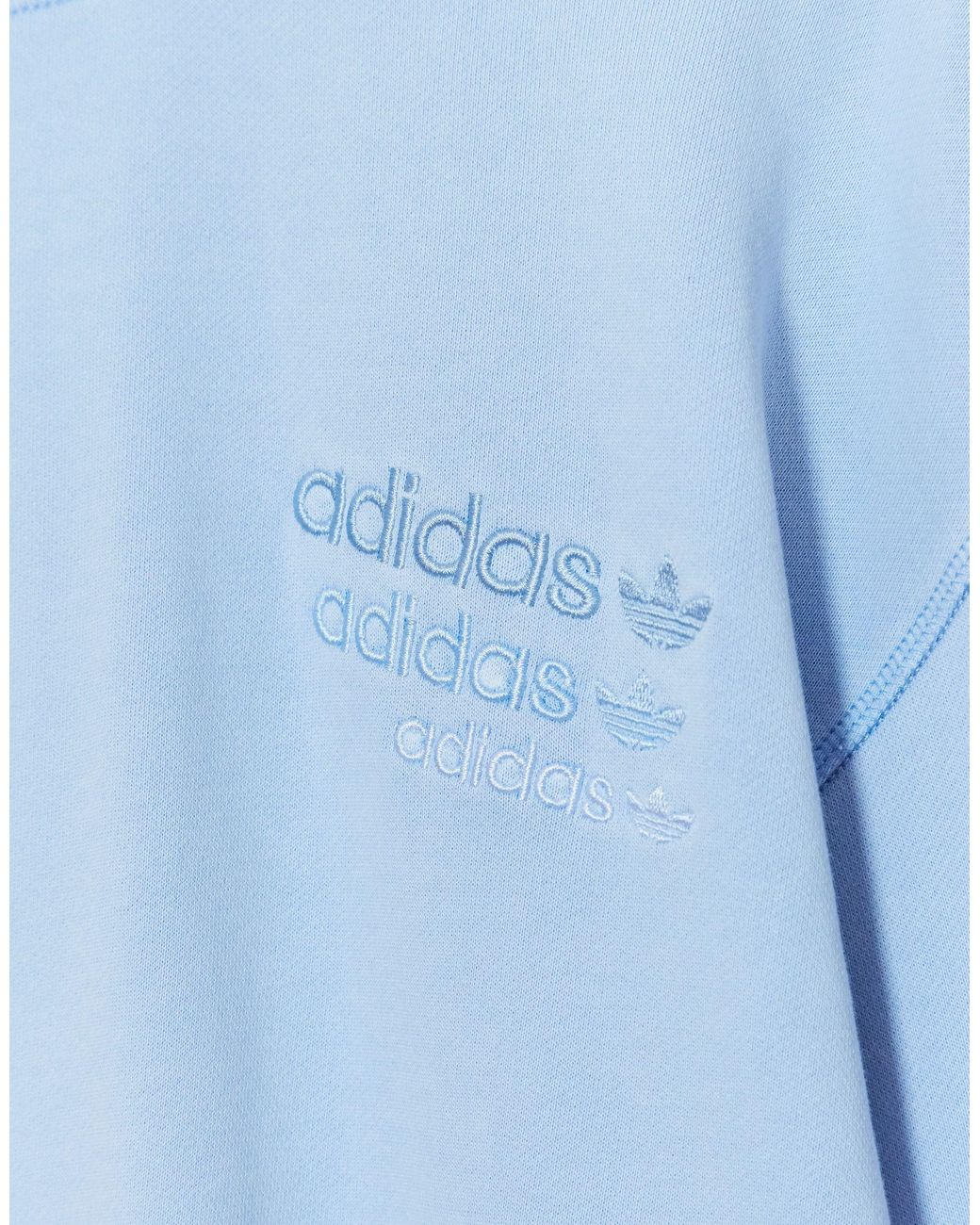 adidas originals overdyed premium sweatshirt with chest logo in blue