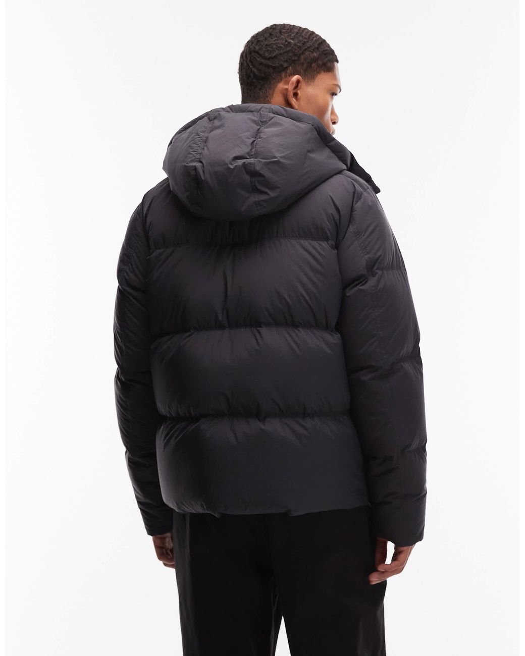 ARKET Gray Down Filled Puffer Jacket With Hood for men