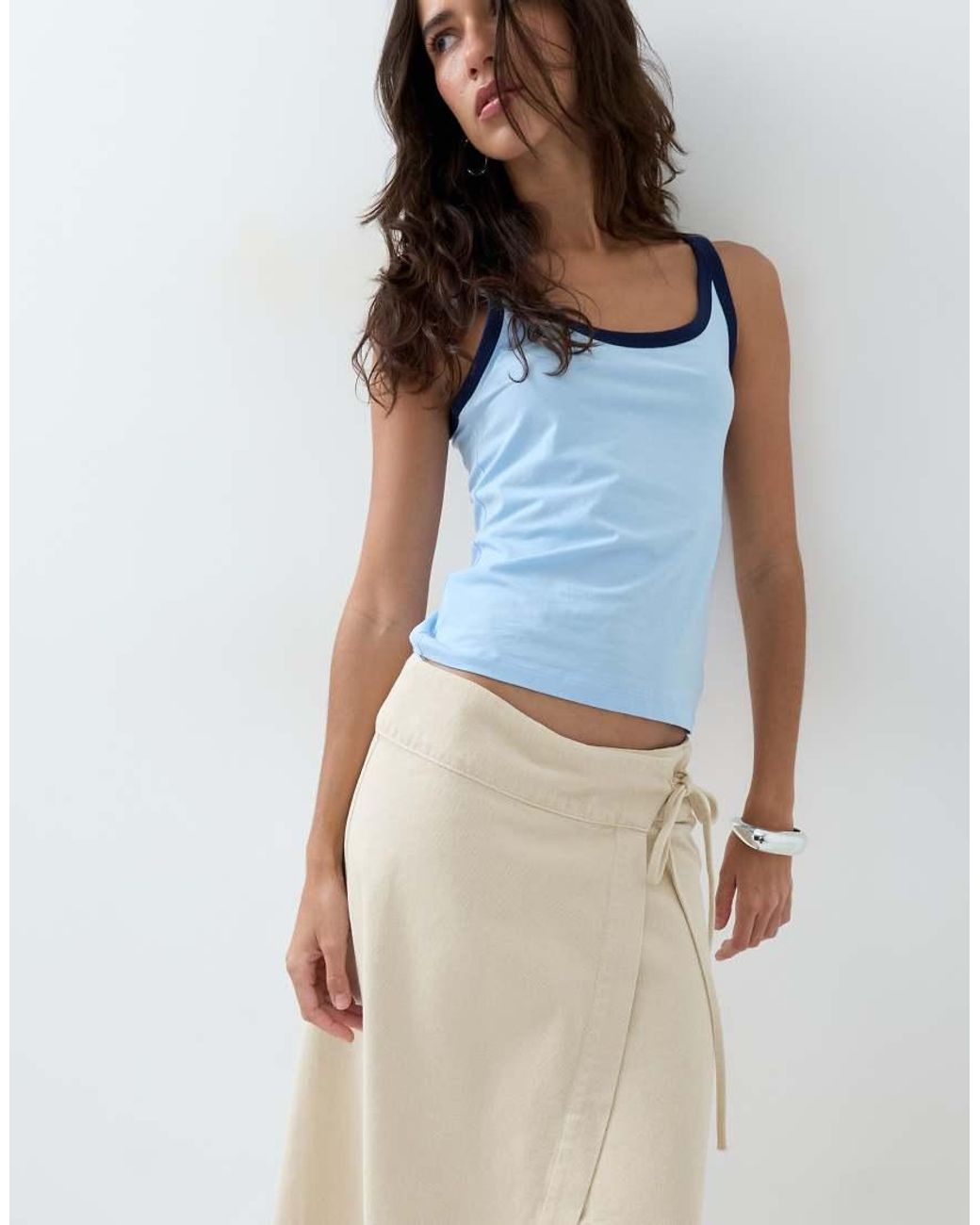 ASOS Pink Asymmetric Wrap Skirt