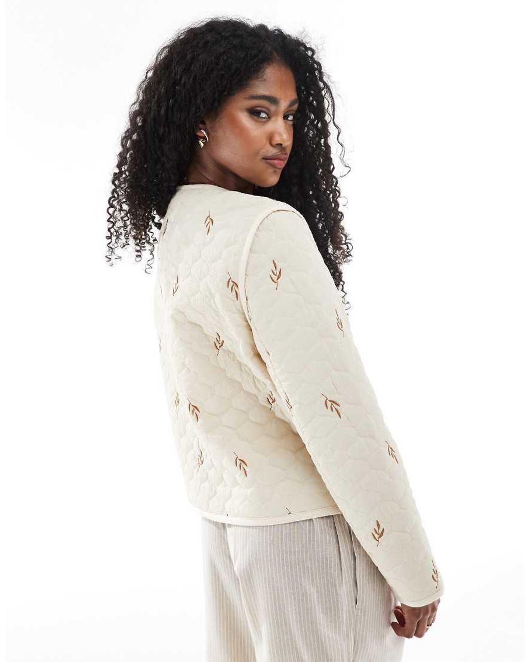 Vero Moda White Tie Front Quilted Jacket