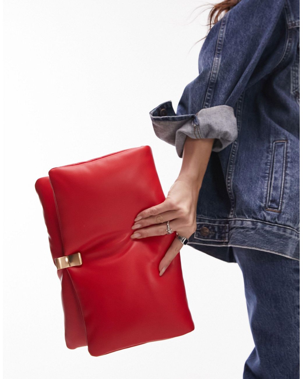 Orange clutch bag topshop shop