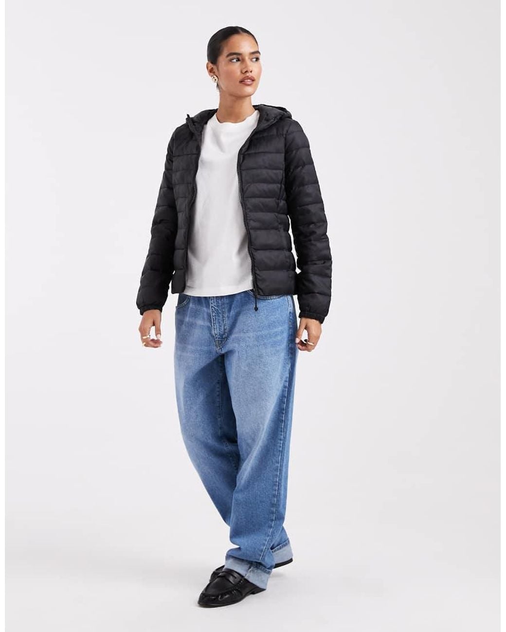 ONLY Blue Padded Jacket With Hood