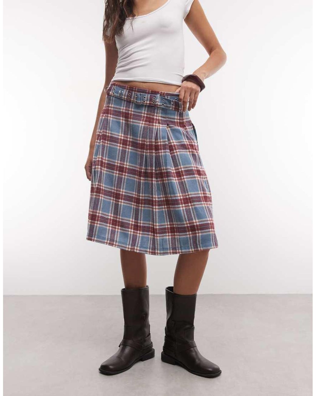 The Ragged Priest White Hardware Detail Midi Kilt