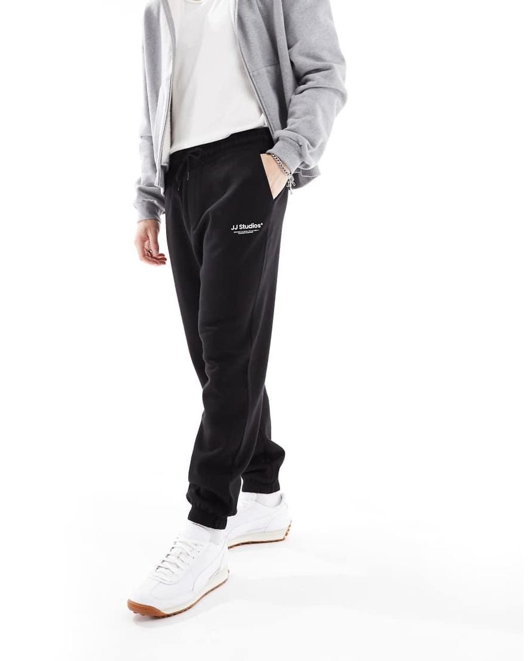 Jack & Jones Black Loose Fit jogger With Logo for men