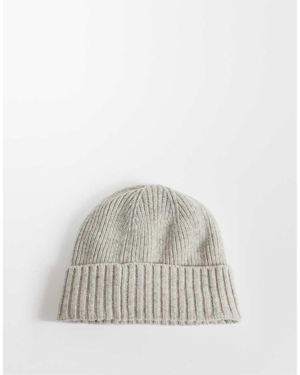 Barbour Gray Carlton Knitted Wool Blend Logo Beanie for men