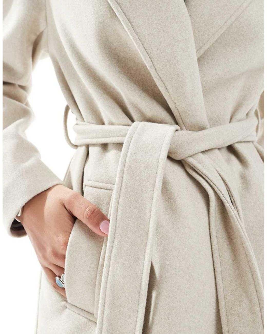New Look White Longline Belted Coat